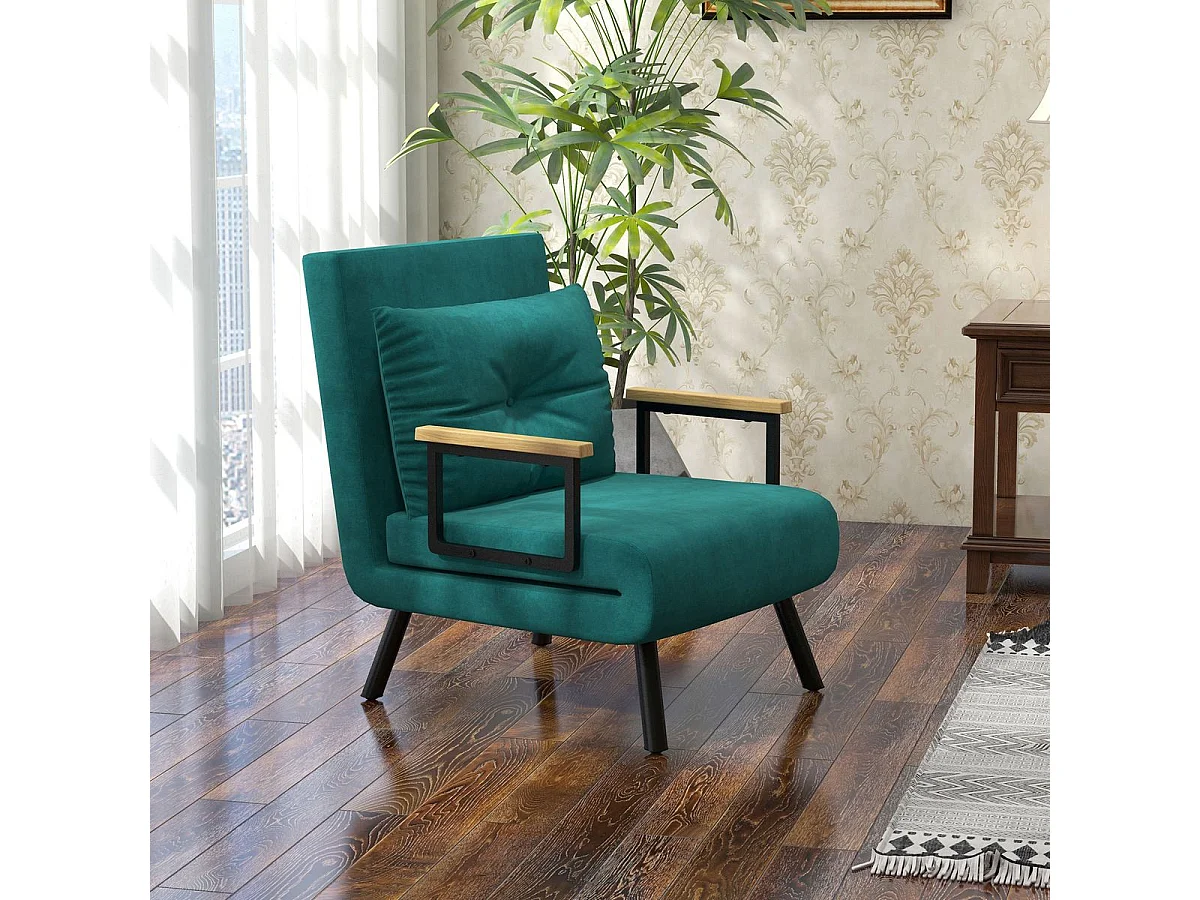 Sofá cama Prisma Homcom individual 4 en 1 verde 81x73x63cm