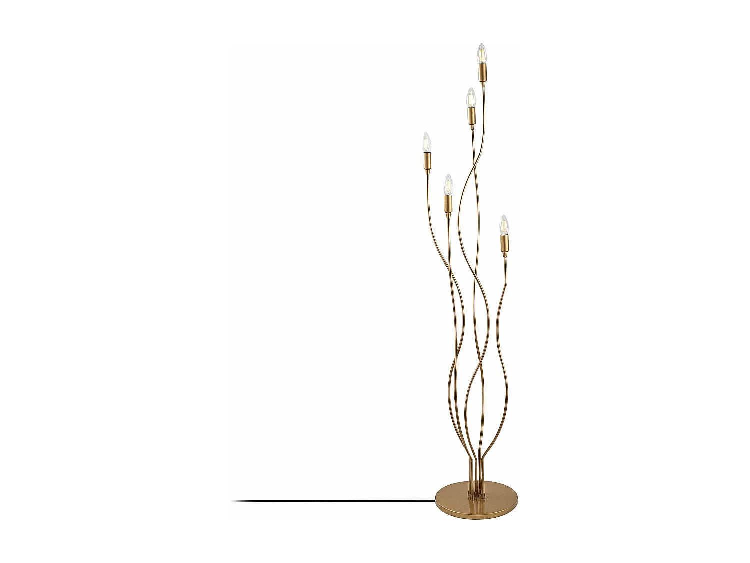 Candeeiro de Pé Elegante com Corpo Metálico - Design Moderno em Cobre