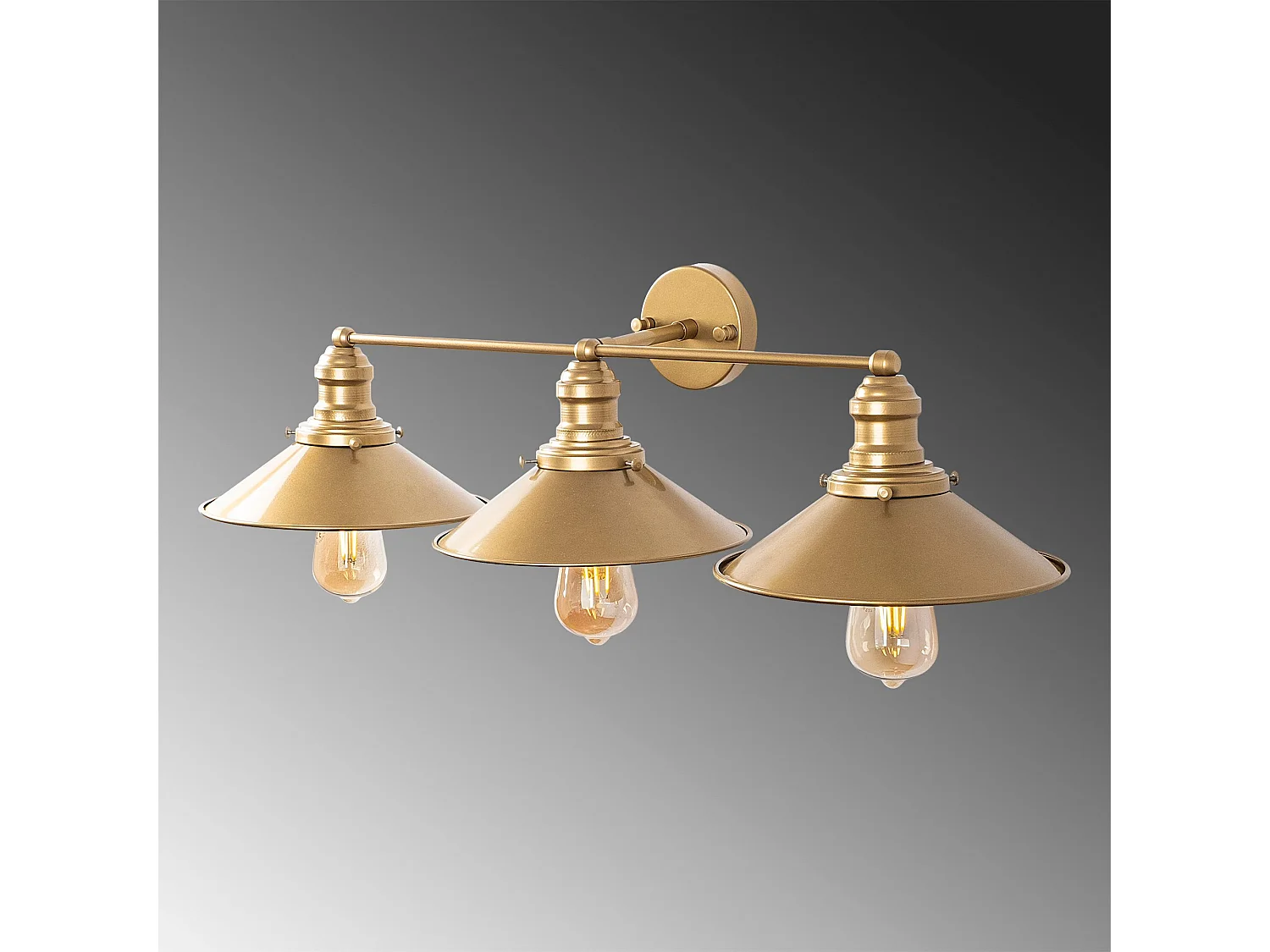 Candeeiro de Parede Metálico Dourado Conical - Elegância e Sofisticação para Sua Casa