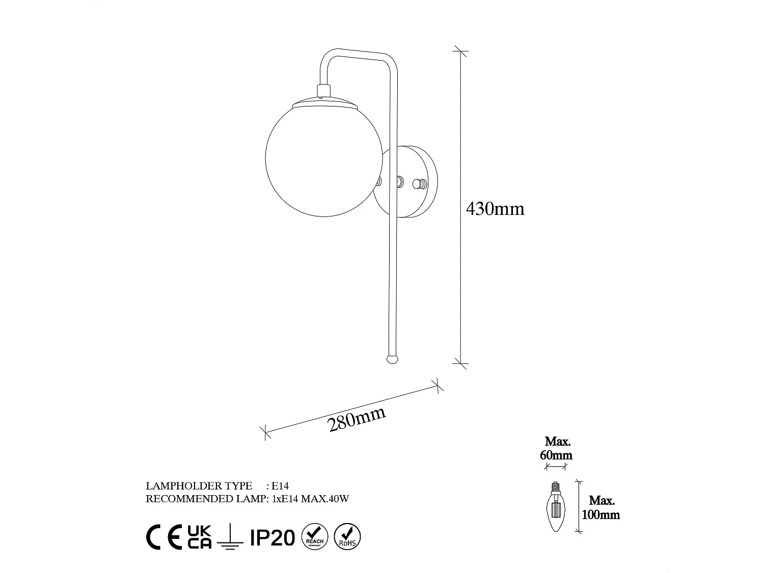 Candeeiro de Parede Viran - 10915: Elegância e Modernidade para o Seu Espaço
