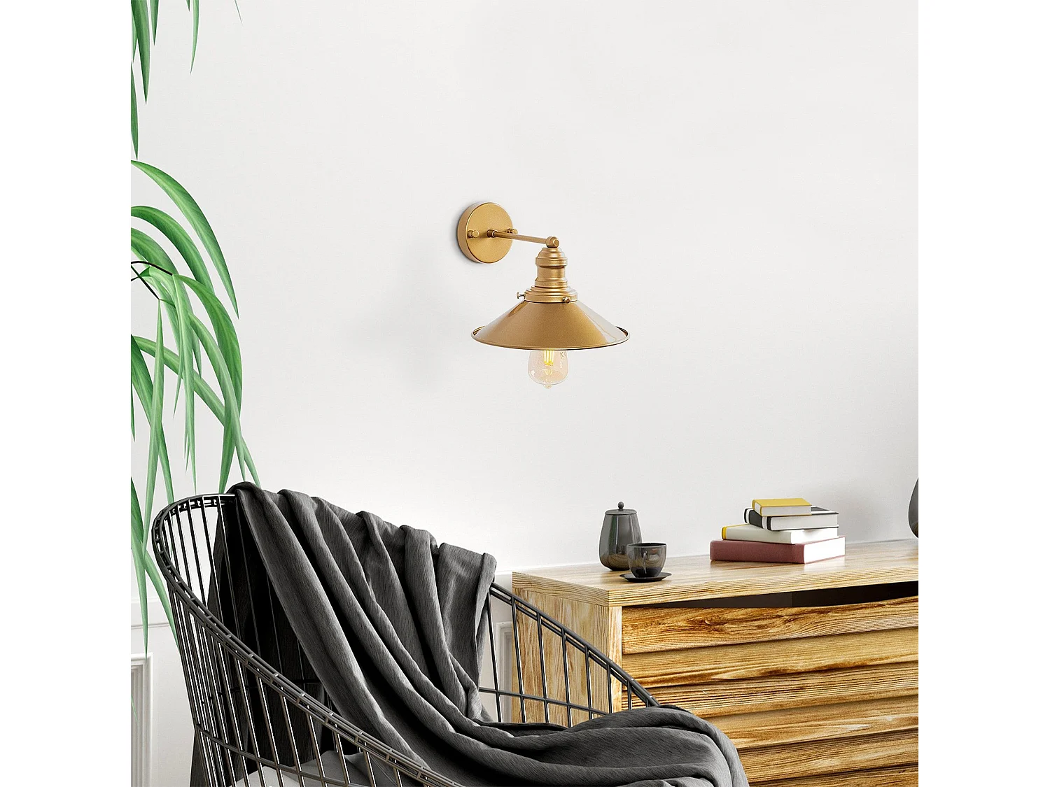 Candeeiro de Parede Elegante Conical - 12196 para Sofisticação e Glamour