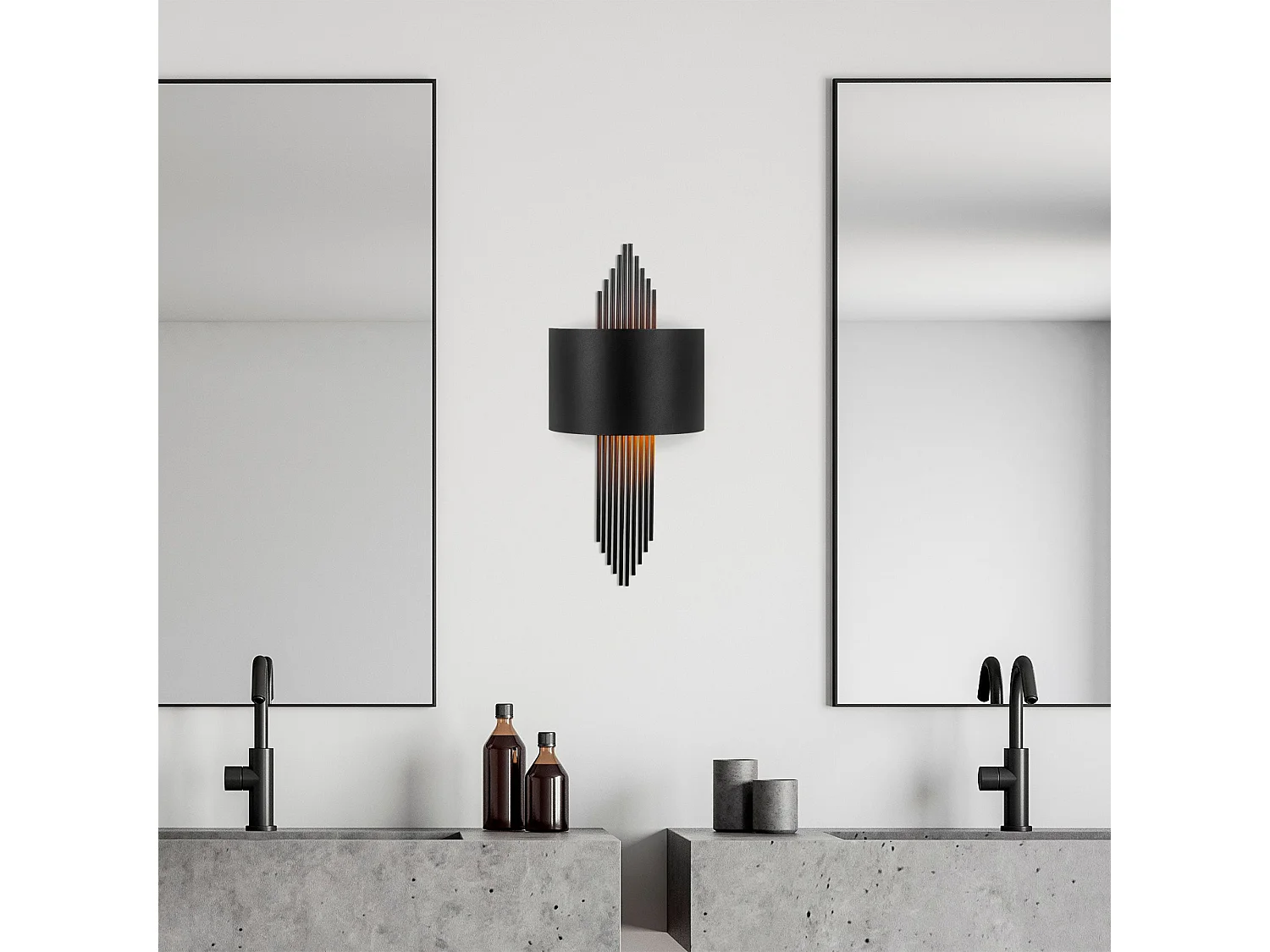 Candeeiro de Parede Preto Moderno e Elegante para Sofisticação em Seu Espaço