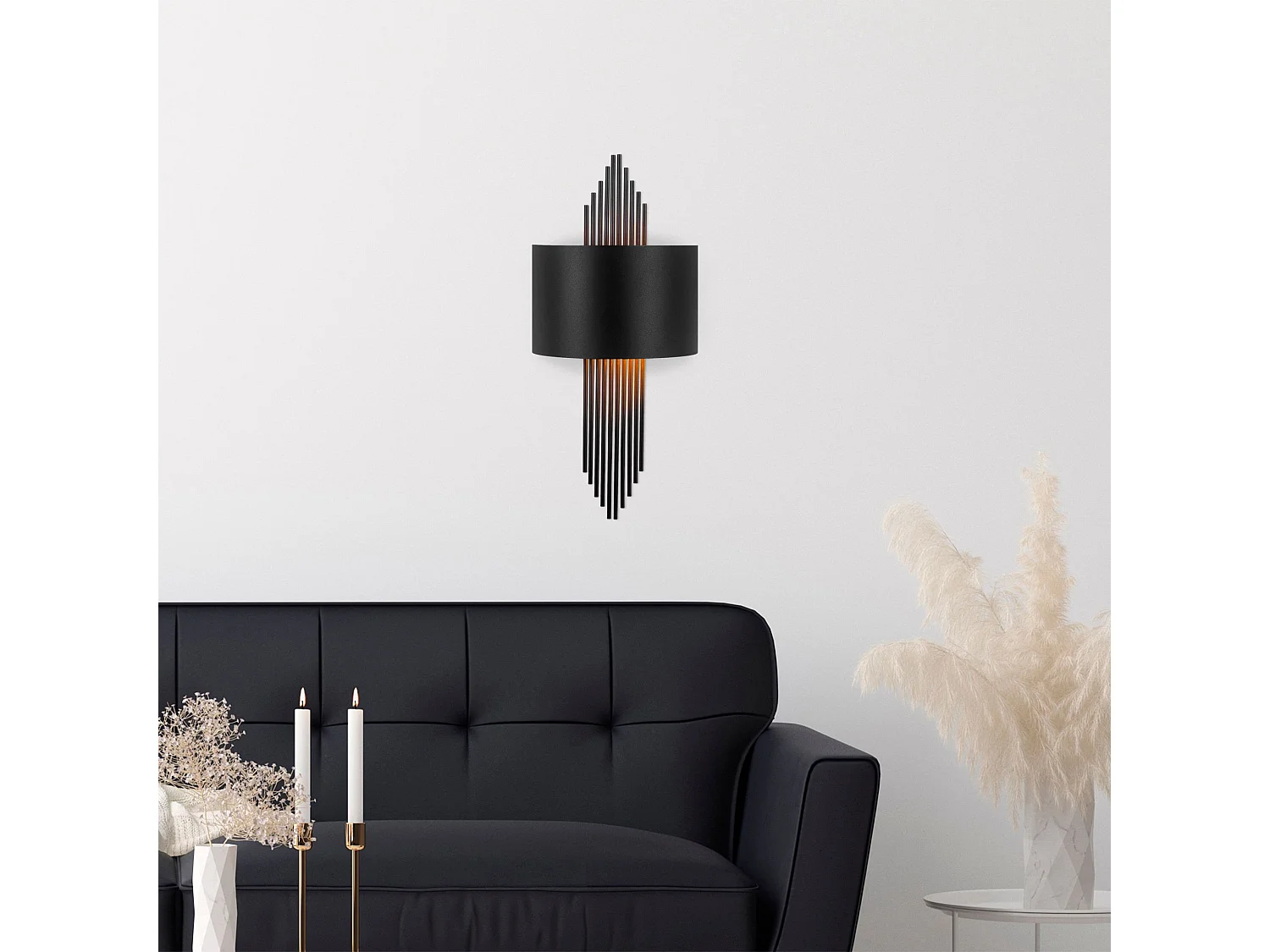 Candeeiro de Parede Preto Moderno e Elegante para Sofisticação em Seu Espaço