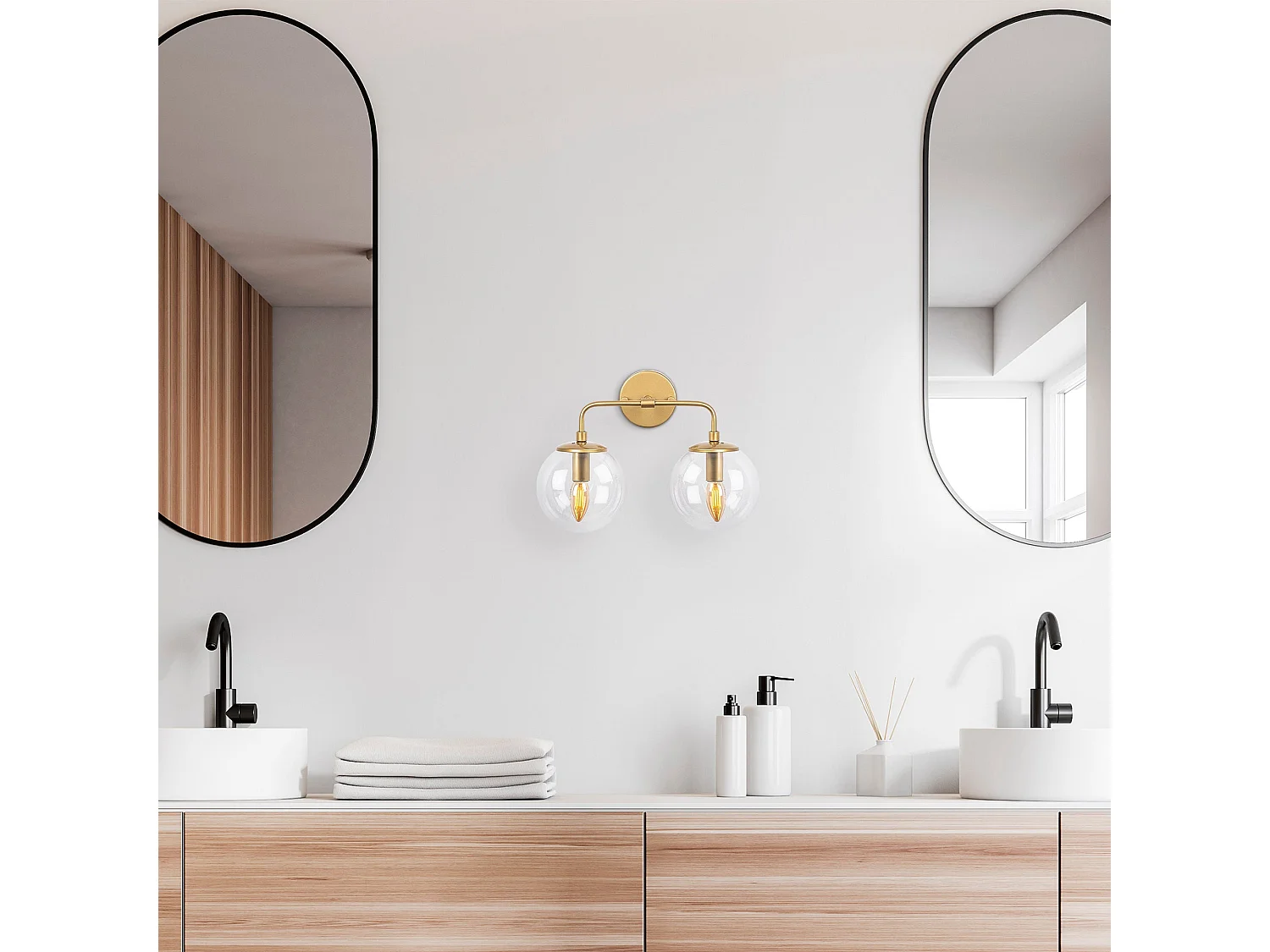 Candeeiro de Parede Dourado Elegante - Design Moderno e Sofisticado