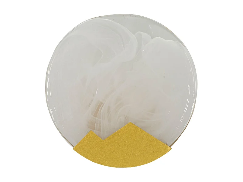 Lampada da parete in metallo e vetro dorata Ø cm 20x10