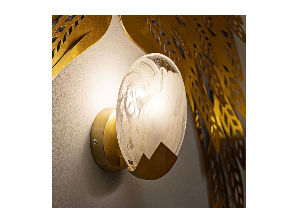 Applique Murale en Verre "Moon" 20cm Blanc