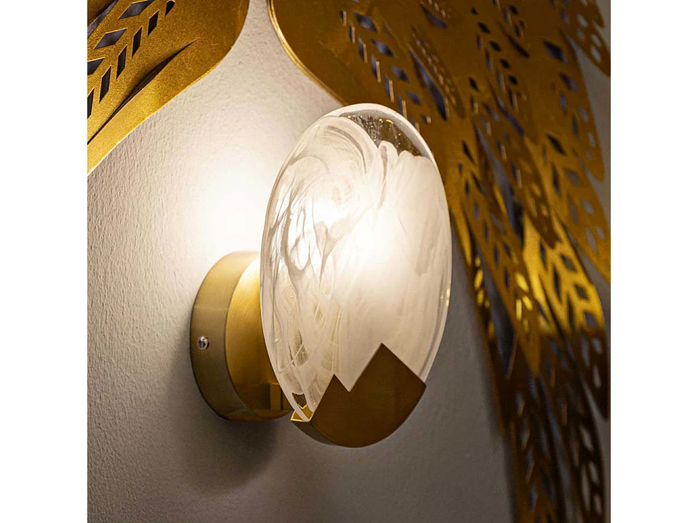 Applique Murale en Verre "Moon" 20cm Blanc