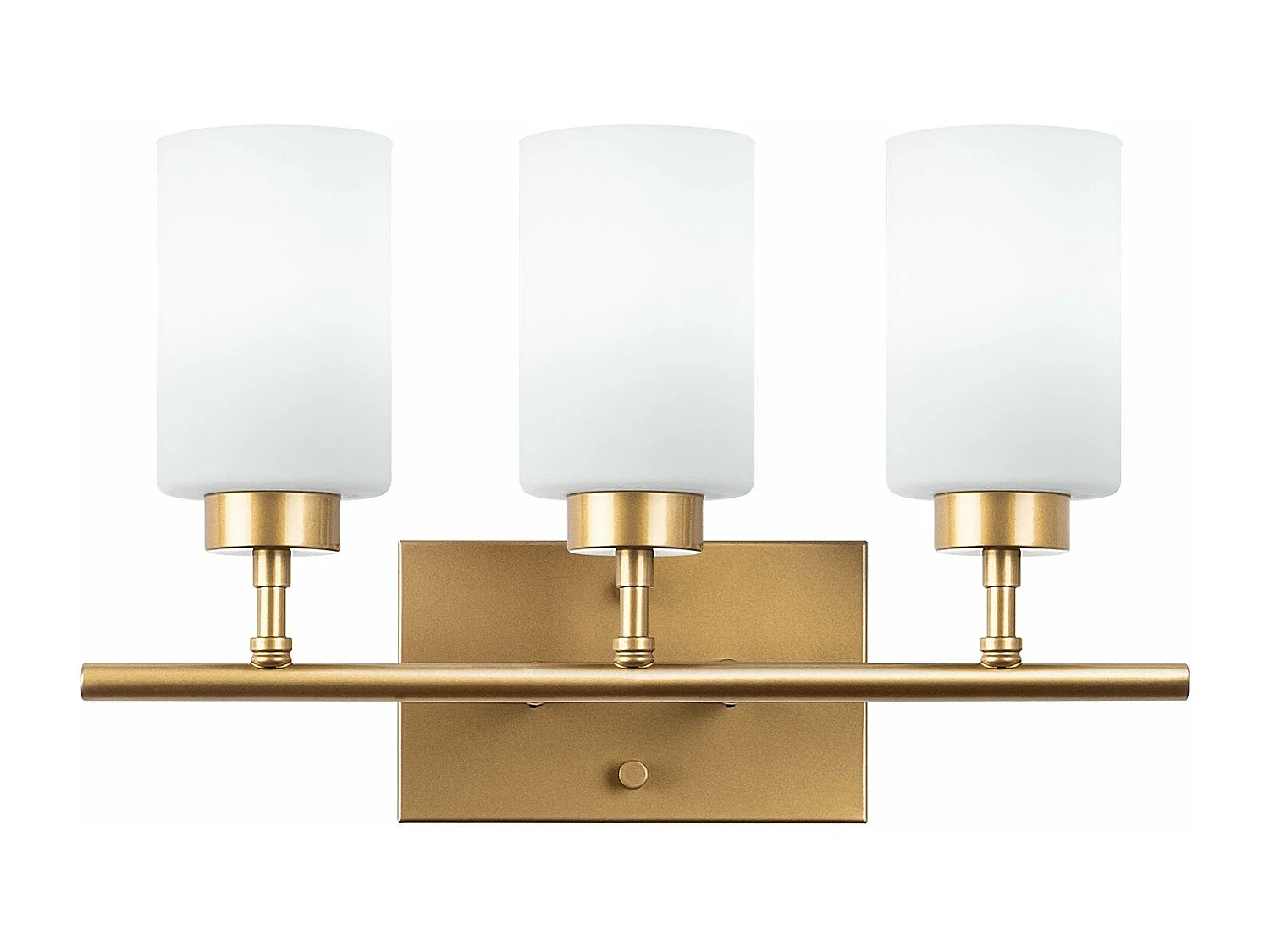Applique murale 3 lampes Abbas Métal Or et Verre opaque Blanc