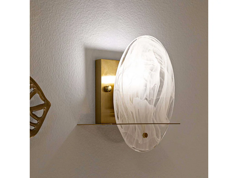 Applique Murale en Verre "Portlan" 25cm Or