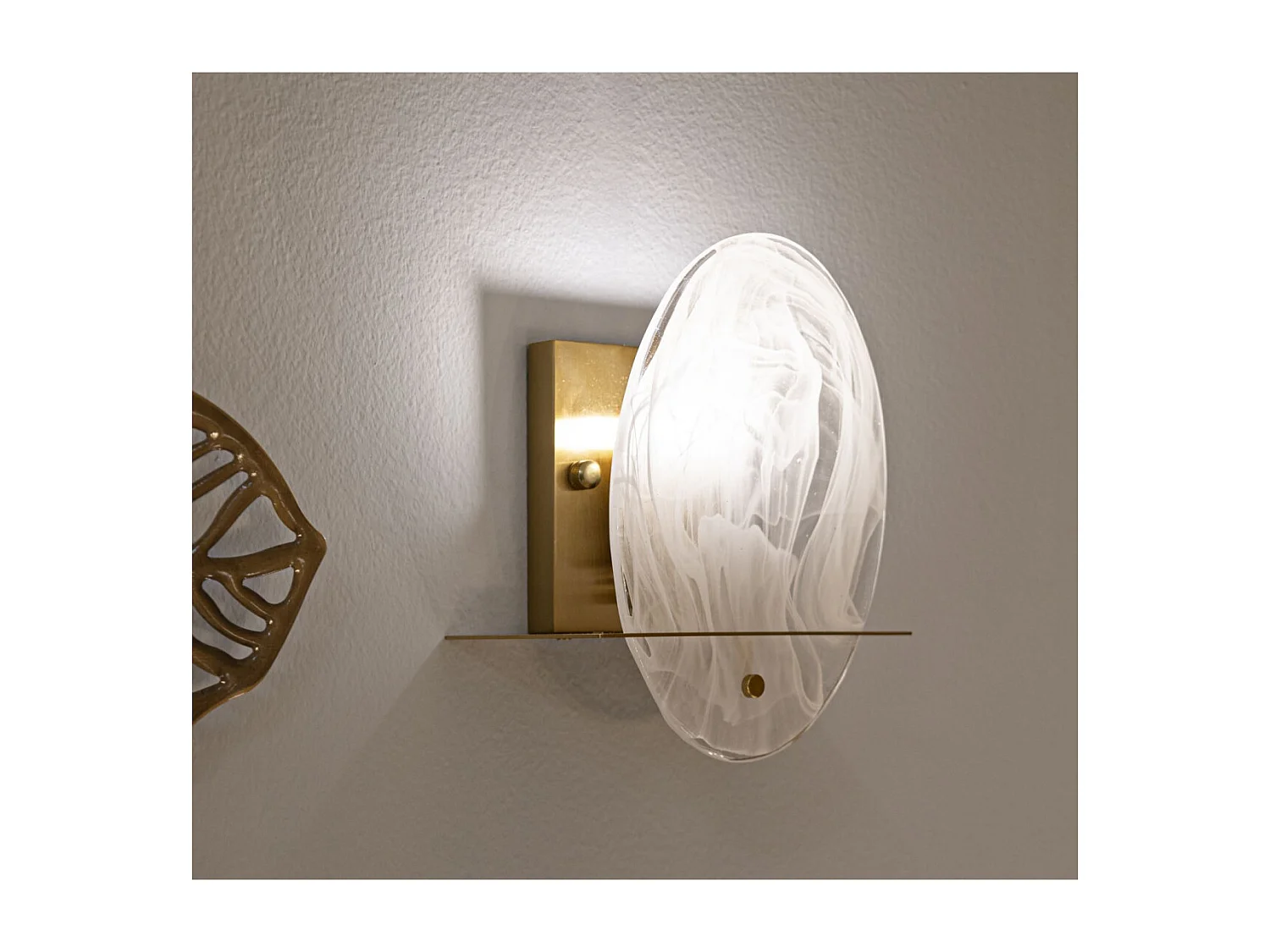 Applique Murale en Verre "Portlan" 25cm Or