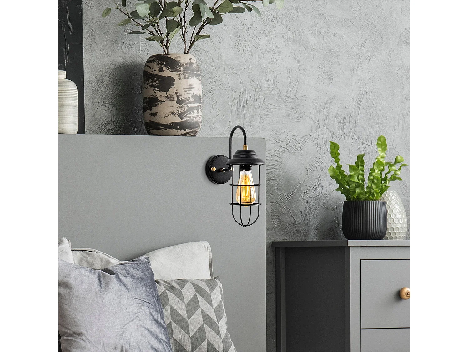 Candeeiro de Parede Metálico Mahoni 13205 - Elegância e Sofisticação