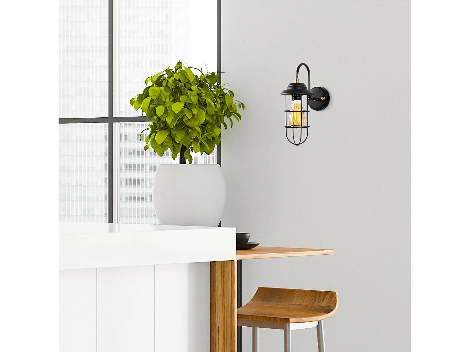 Candeeiro de Parede Metálico Mahoni 13205 - Elegância e Sofisticação