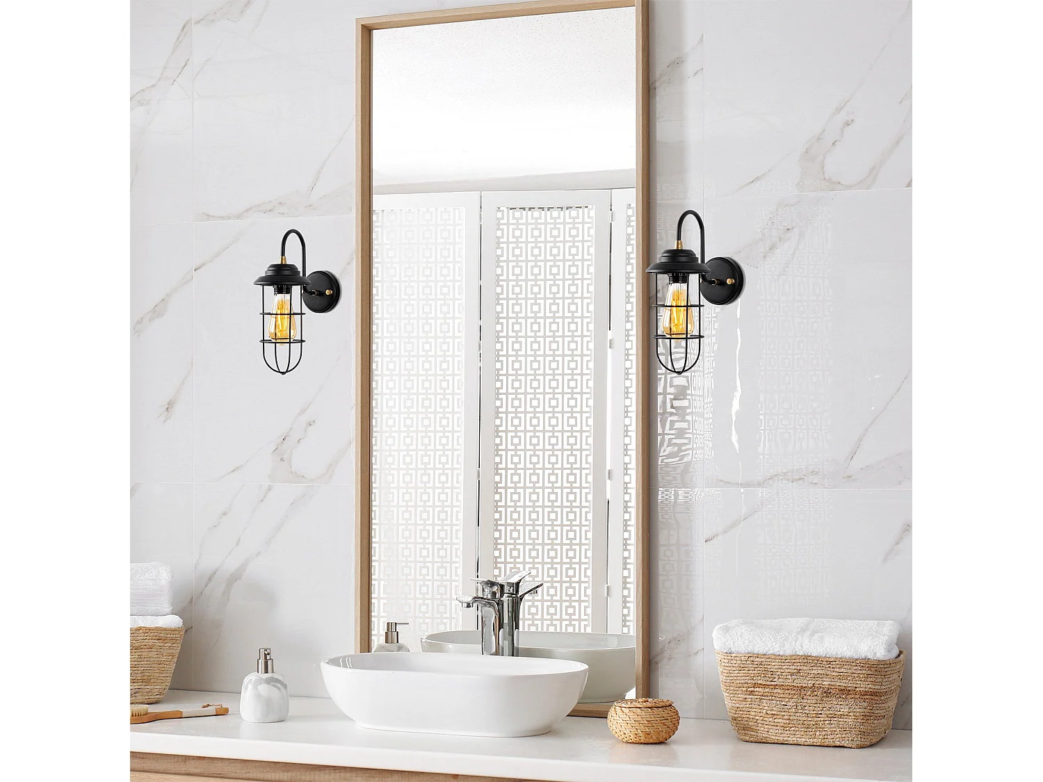 Candeeiro de Parede Metálico Mahoni 13205 - Elegância e Sofisticação