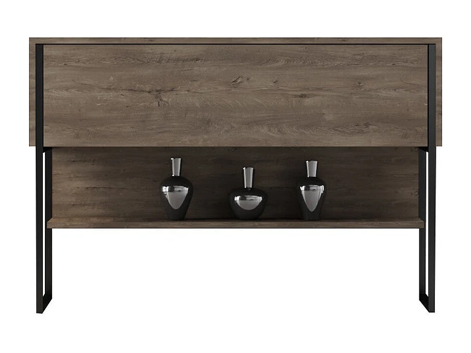 Consola de Entrada Moderna 'Madrid' - Preto e Nogueira - 120x30x80 cm para Estilo e Organização