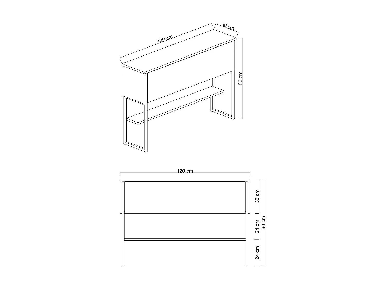 Consola de Entrada Elegante "Madrid" em Travertino e Dourado - Dimensões 120x80x30cm