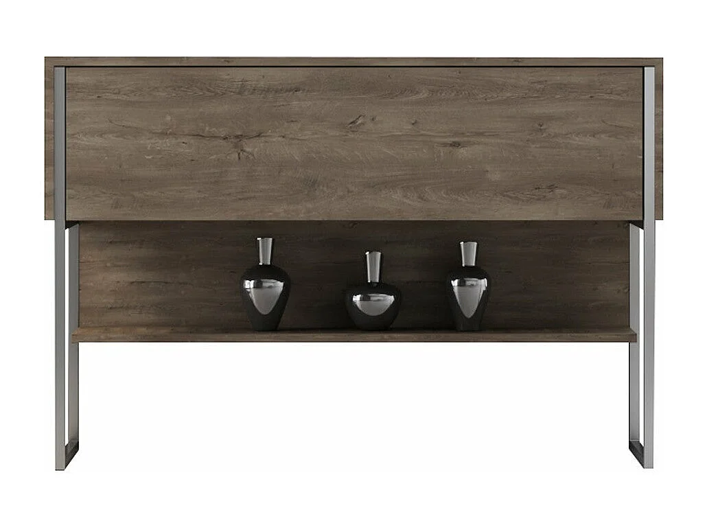 Consola Kailua Z120, Plata|Nogal, 80x120x30cm, Con puertas