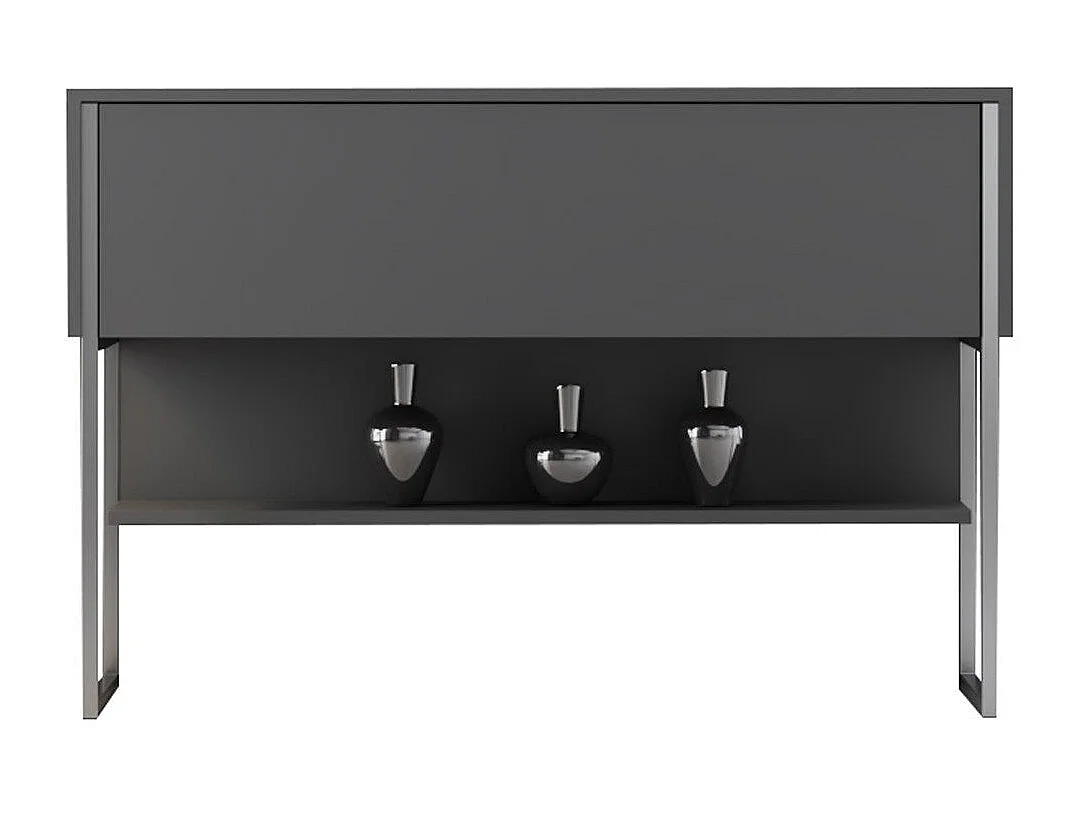 Consola de Entrada Moderna 'Madrid' em Prata e Antracite - 120x80x30cm