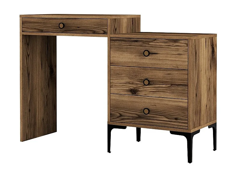 Mesa de Maquilhagem Moderna Lizbon 553 em Nogueira - Elegância e Funcionalidade