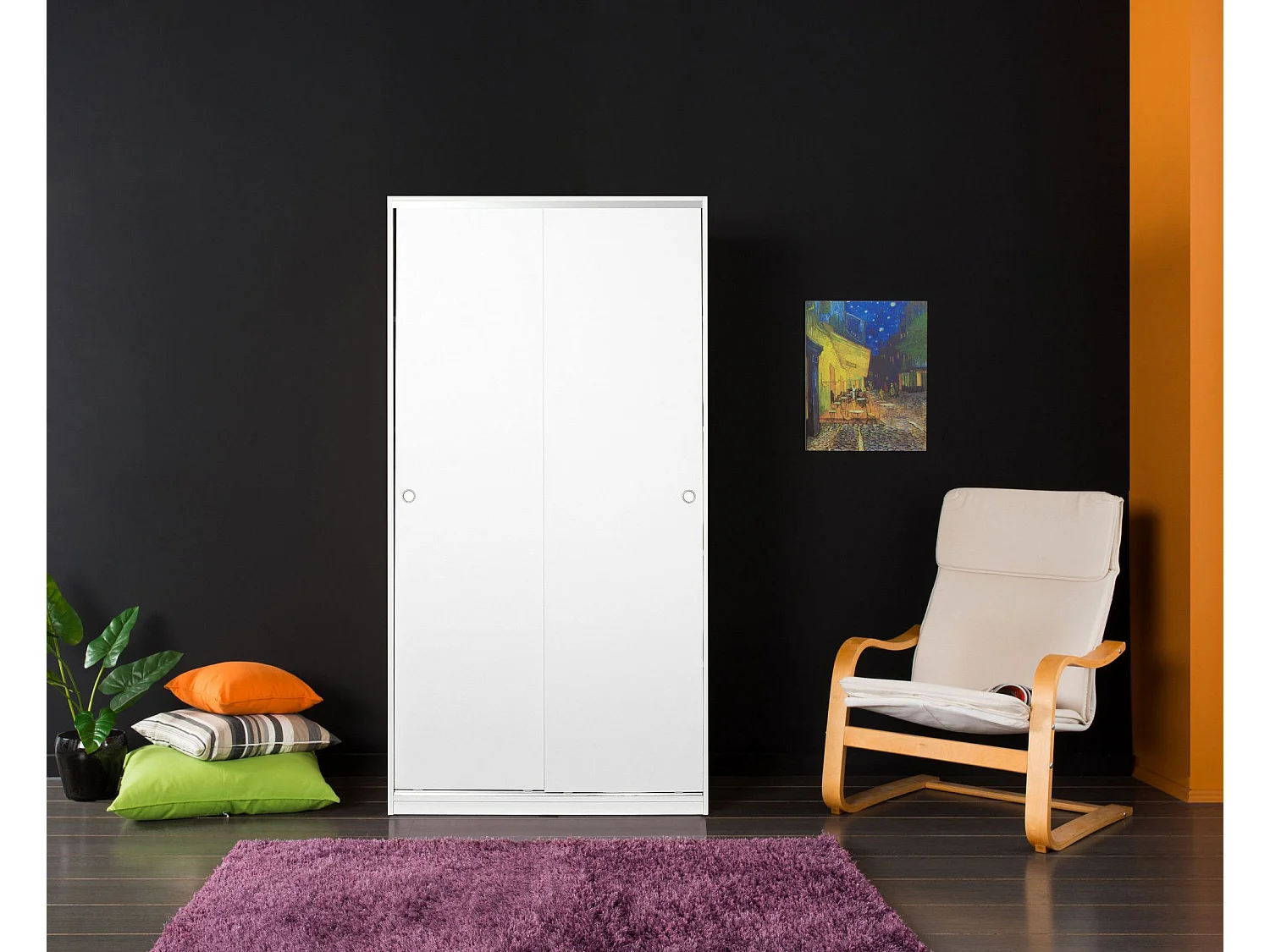 Roupeiro Moderno "Coral" em Branco - 94 x 182 x 52 cm para Organizar Seu Quarto