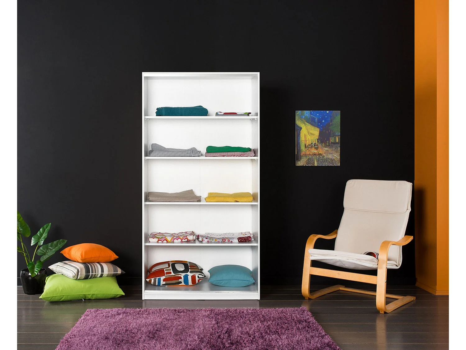 Roupeiro Moderno "Coral" em Branco - 94 x 182 x 52 cm para Organizar Seu Quarto