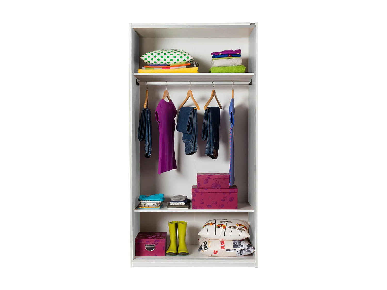 Roupeiro Moderno "Zenith" em Branco com Portas de Correr - 94 x 182 x 52 cm