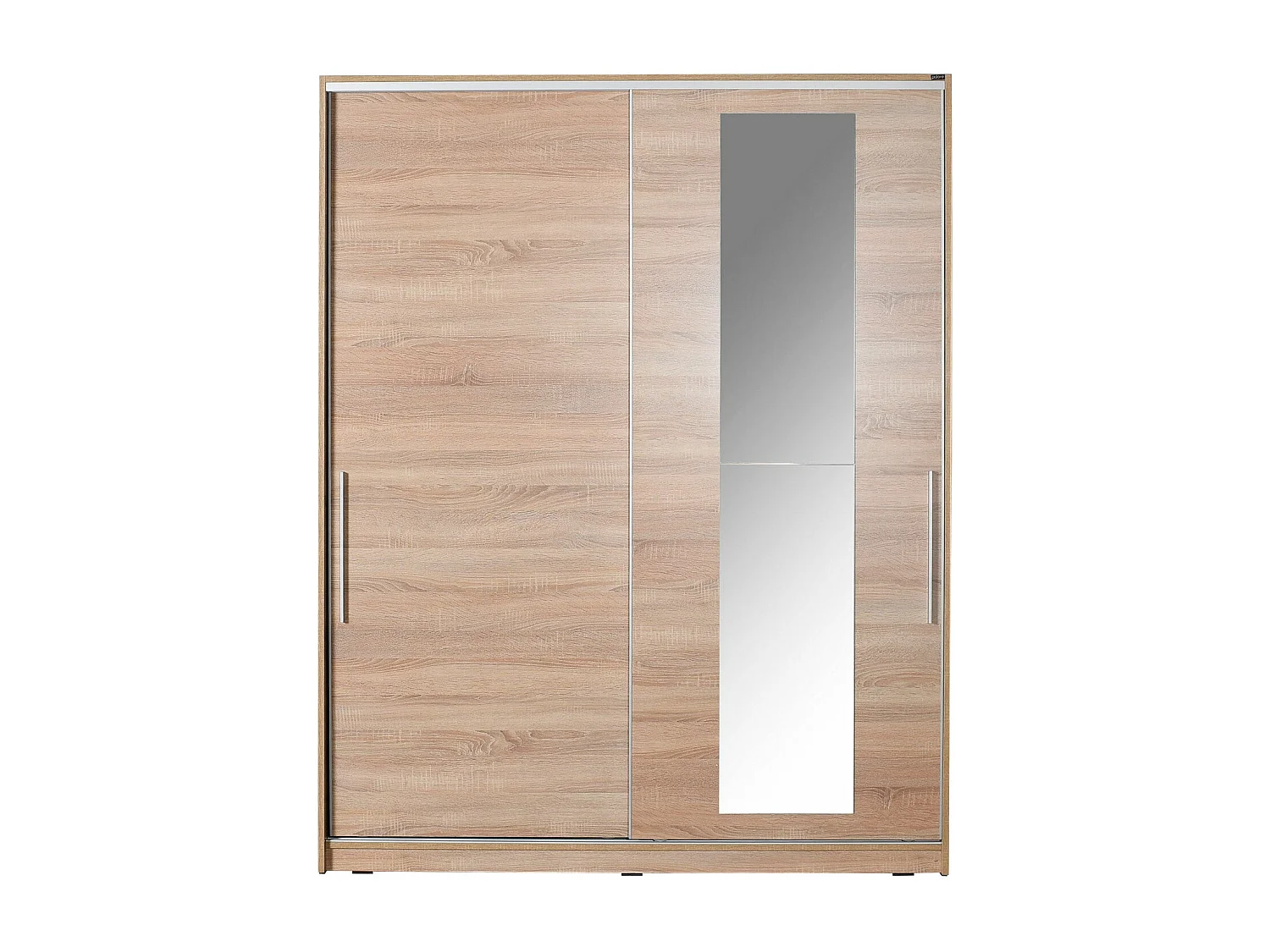 Roupeiro Luxe em Carvalho Sonoma com Porta de Espelho Deslizante - 160 x 207 x 60 cm