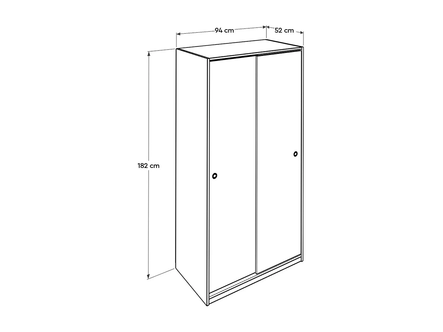 Roupeiro Moderno Zenith em Carvalho Sonoma com Portas de Correr - 94 x 182 x 52 cm