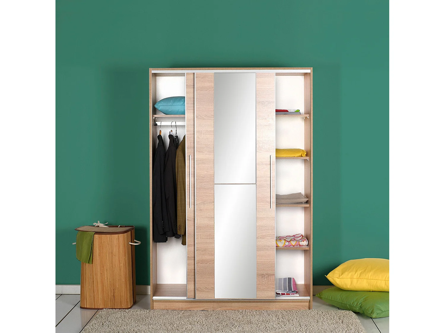 Roupeiro Lúmina em Carvalho Sonoma – Estilo Moderno e Funcionalidade – 120 x 182 x 52 cm