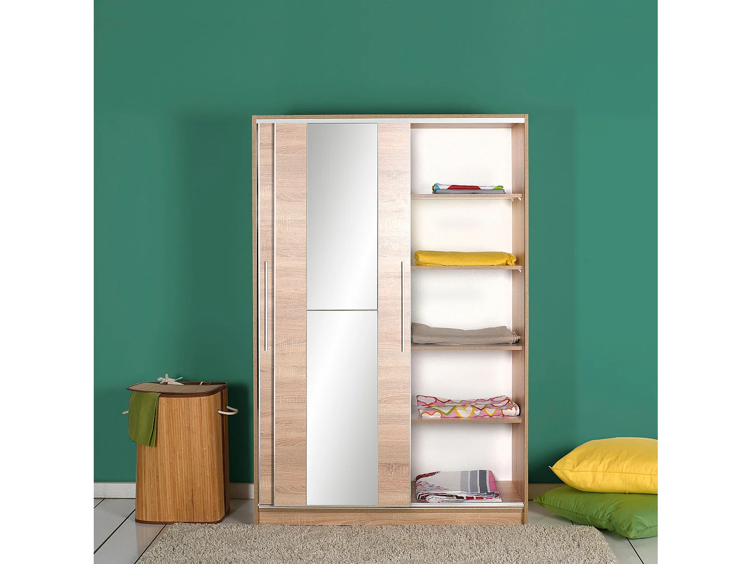 Roupeiro Lúmina em Carvalho Sonoma – Estilo Moderno e Funcionalidade – 120 x 182 x 52 cm