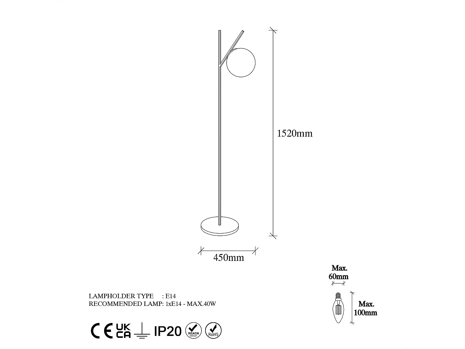 Candeeiro de Pé Elegante - Design Sofisticado e Funcional