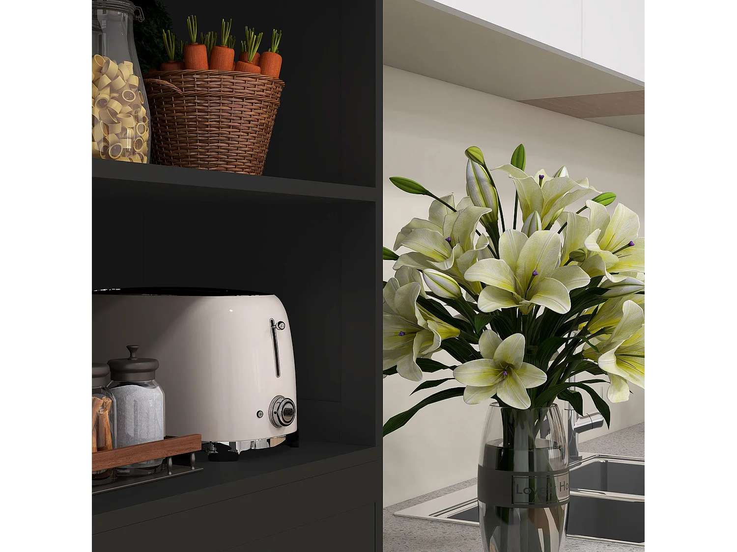 Armário de Cozinha HOMCOM com 2 Portas de Vidro e Prateleiras Ajustáveis - Preto 60x30x162 cm