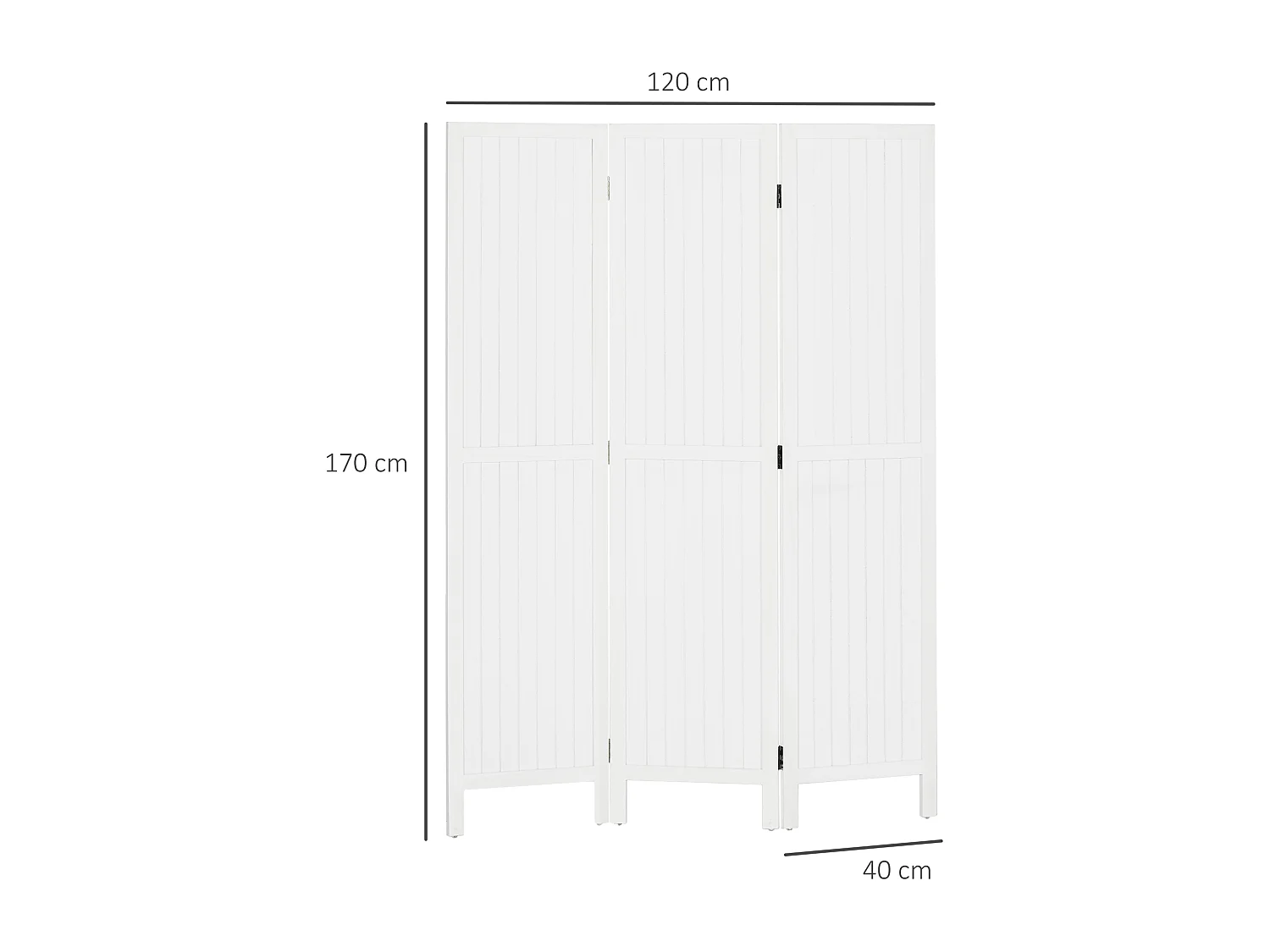 Biombo Dobrável HOMCOM de 3 Painéis em Estilo Rústico para Privacidade e Decoração