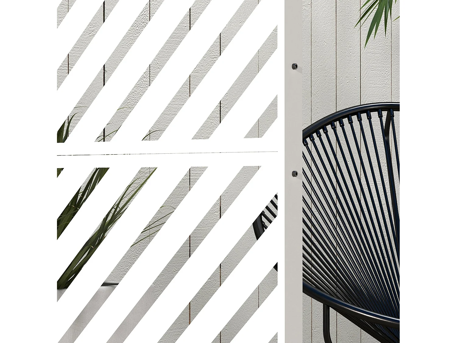 Biombo de Exterior com 3 Painéis em Aço - Divisor de Ambientes Elegante para Jardim e Varanda