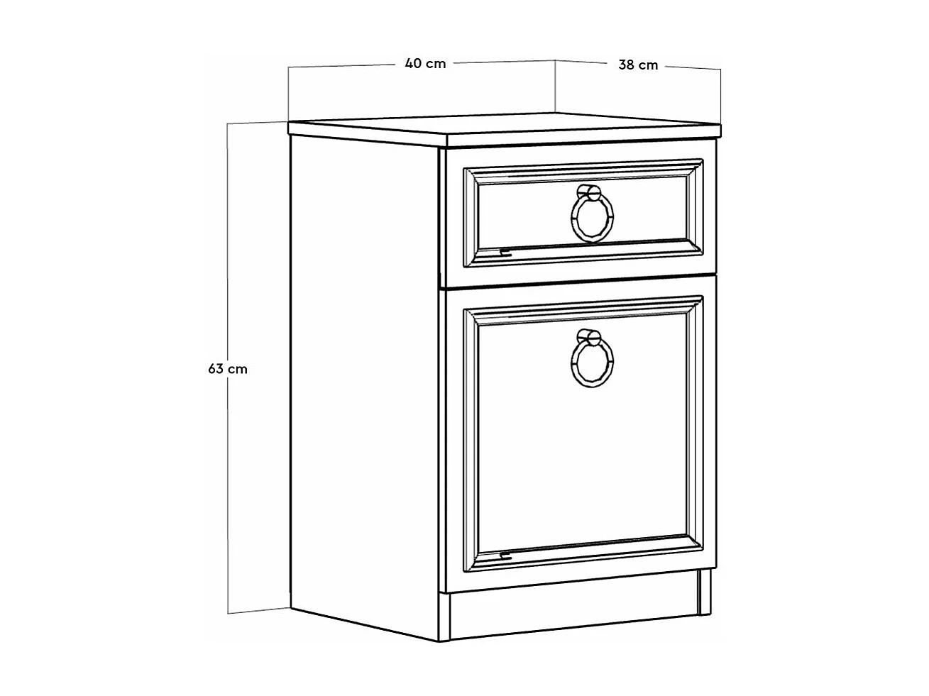 Mesa de Cabeceira Selene Branca - Design Moderno e Funcional - 40x63x38cm