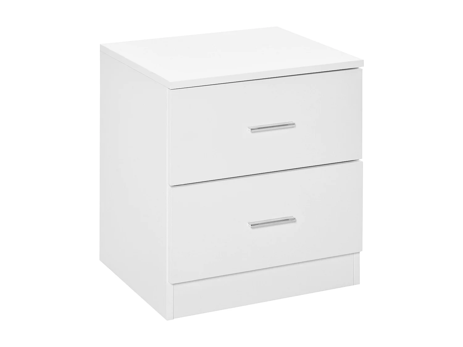 Mesita de noche Leonor Homcom 2 cajones blanco 49x45x39,5 cm