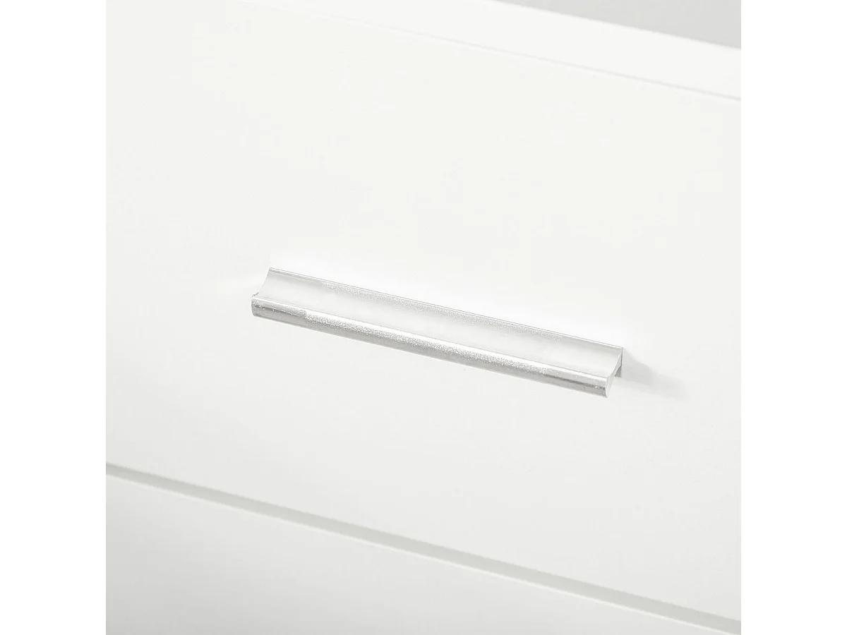 Mesinha de Cabeceira Moderna HOMCOM com 2 Gavetas - Mesa Auxiliar Versátil em Branco