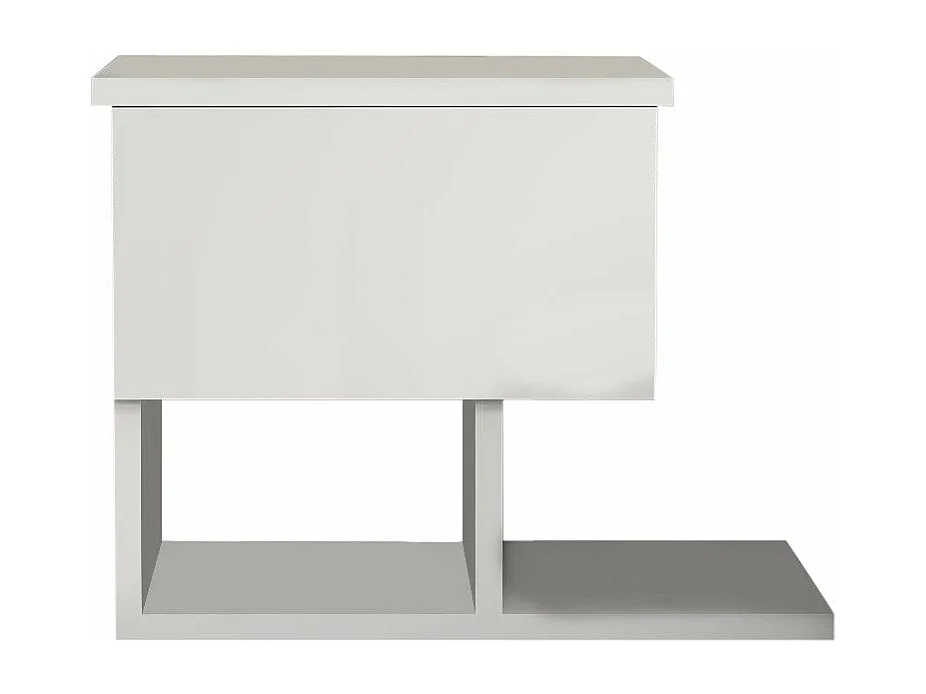 Mesa de Cabeceira Yasso em Branco – Design Moderno e Funcional - 46.8x33x36.8 cm