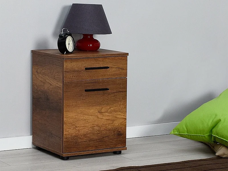 Comodino Kailua 1830, Noce, 57x40x39cm, Truciolare laminato