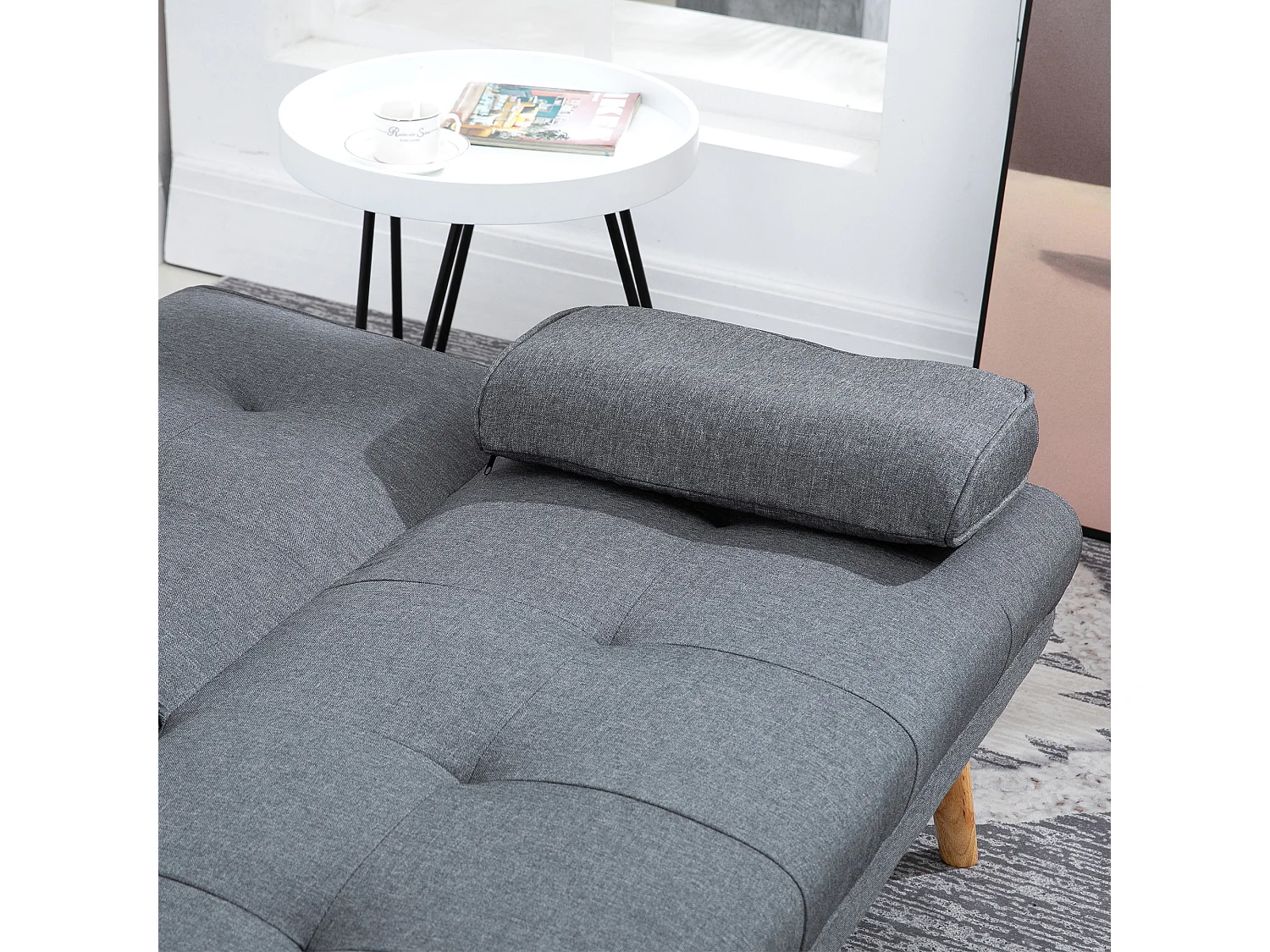 Sofá cama gris oscuro 181x77x78 cm HOMCOM