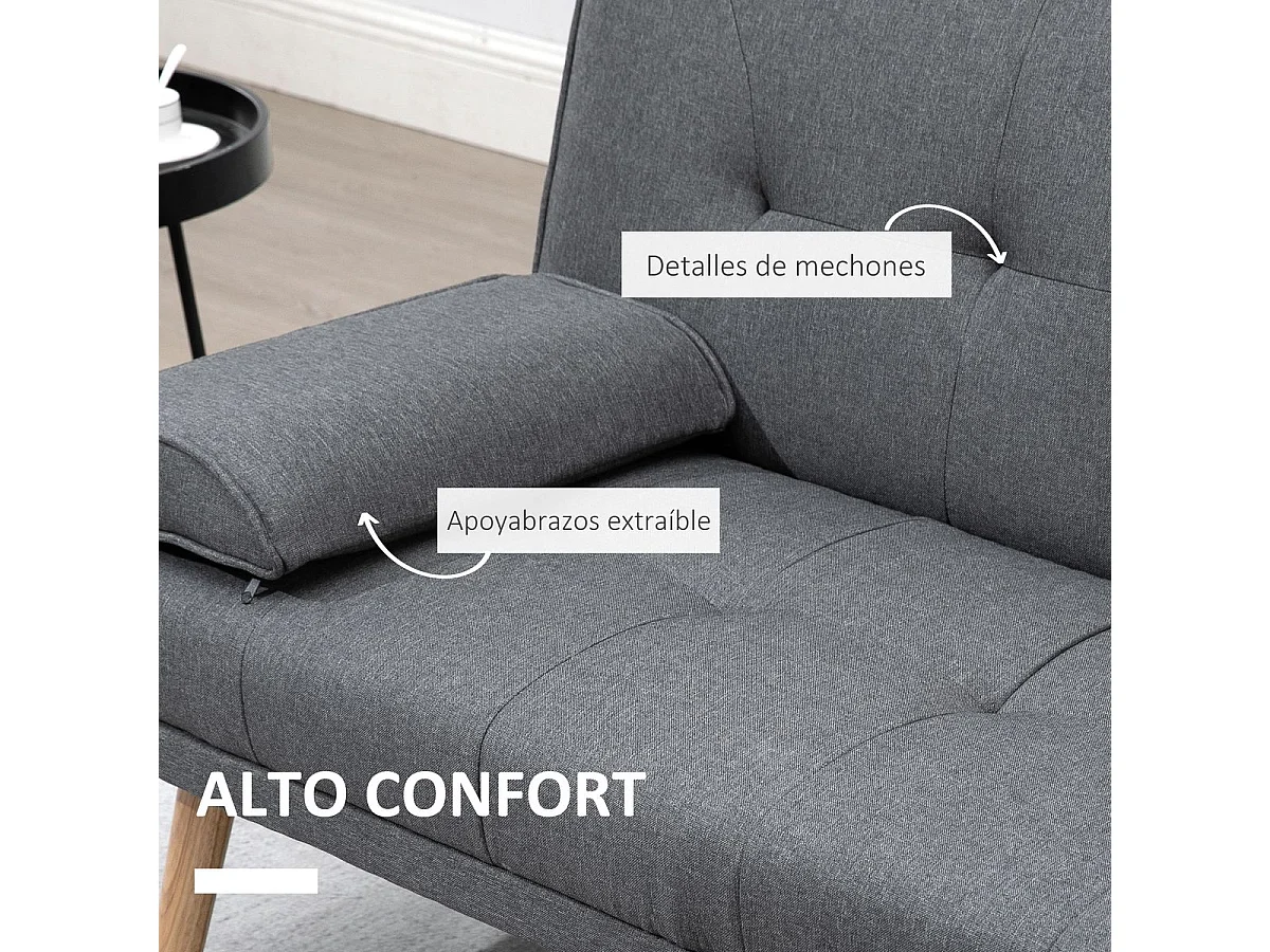 Sofá cama gris oscuro 181x77x78 cm HOMCOM