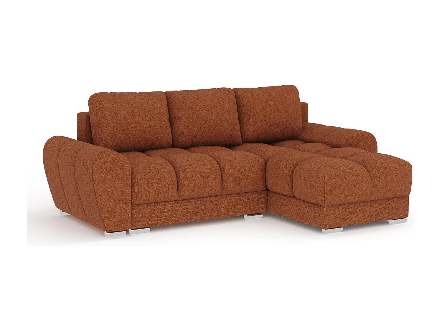 Canapé d'angle en toile tissée Peebles - 4 places - couleur cuivre