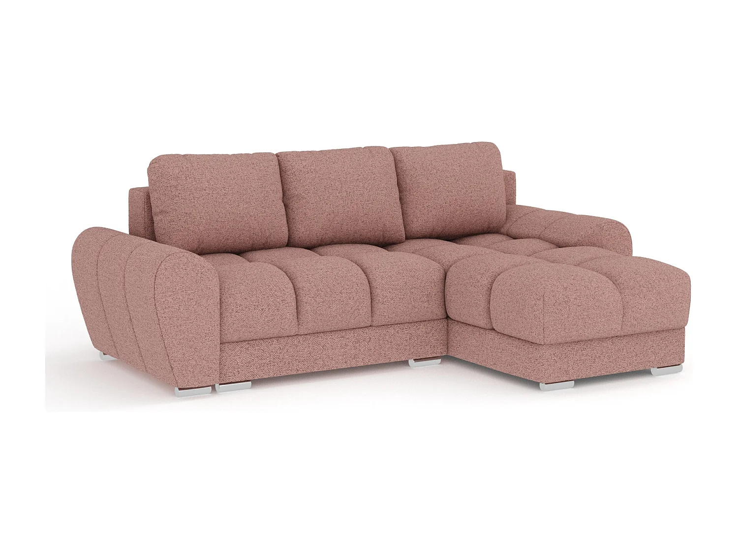 Canapé d'angle en toile tissée Peebles - 4 places - rose