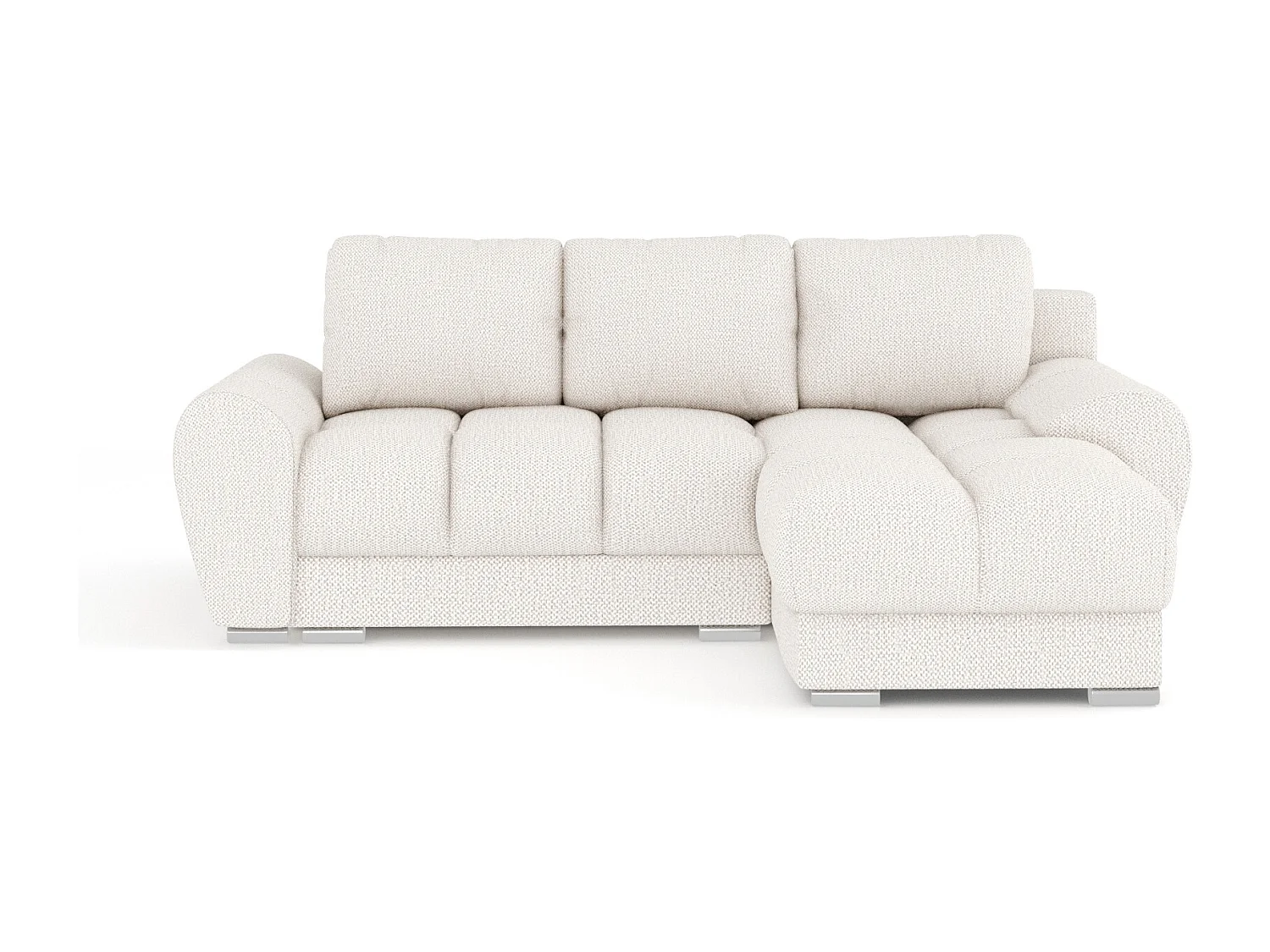 Canapé d'angle en tissu chenille Peebles - 4 places - creme