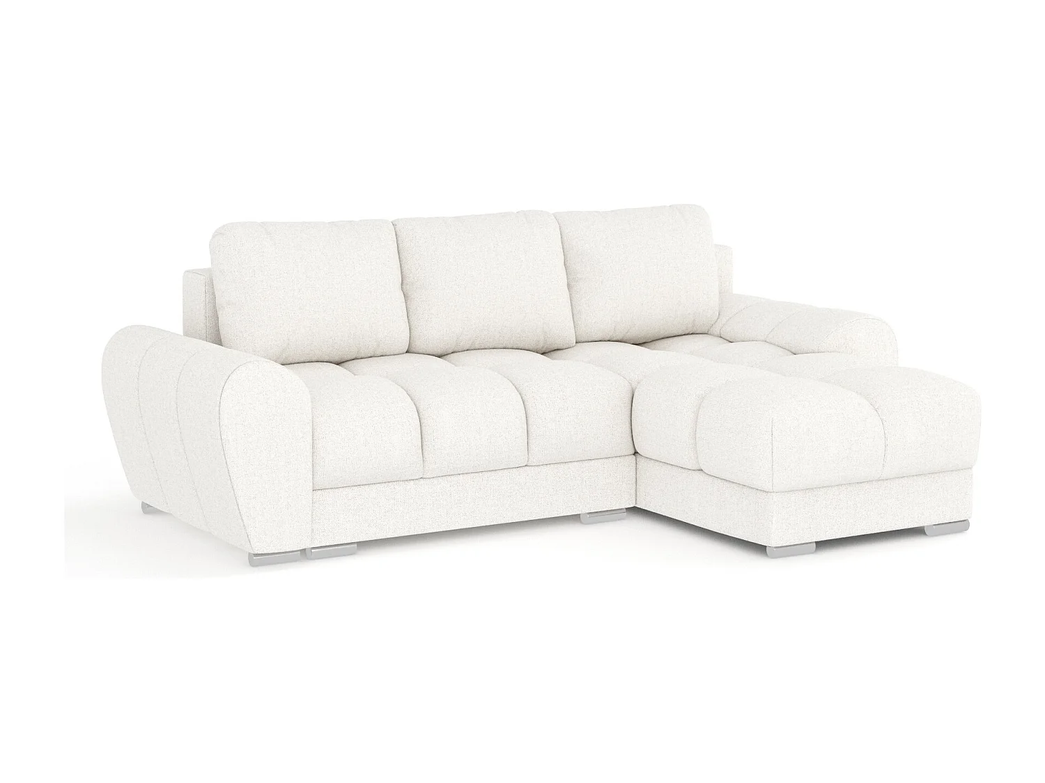 Canapé d'angle en toile tissée Peebles - 4 places - creme