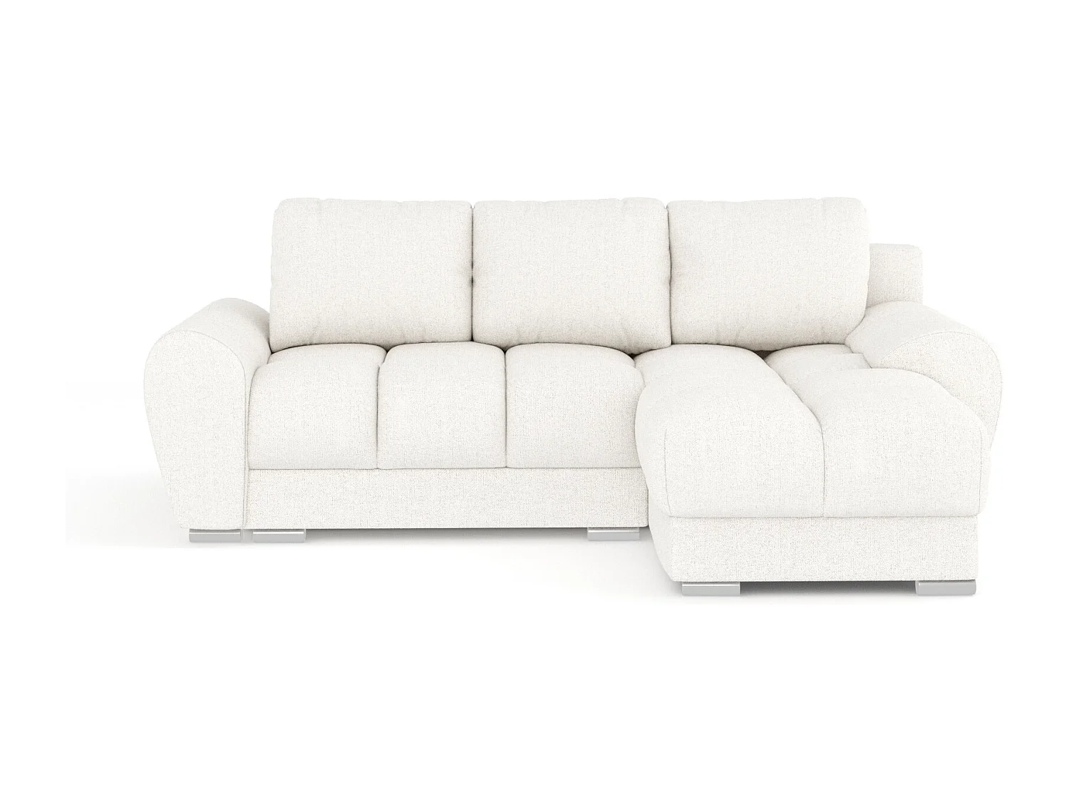 Canapé d'angle en toile tissée Peebles - 4 places - creme