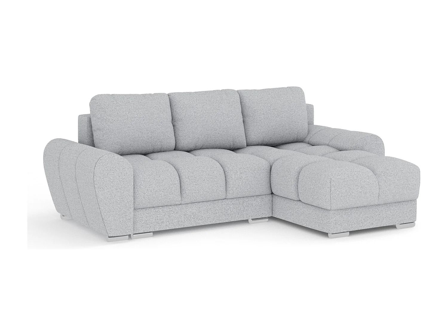 Canapé d'angle en toile tissée Peebles - 4 places - gris clair