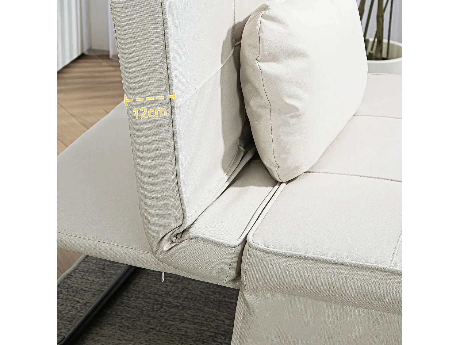 Sillón cama Jaspe Homcom respaldo 5 posiciones con reposapiés crema 78X95X179 cm