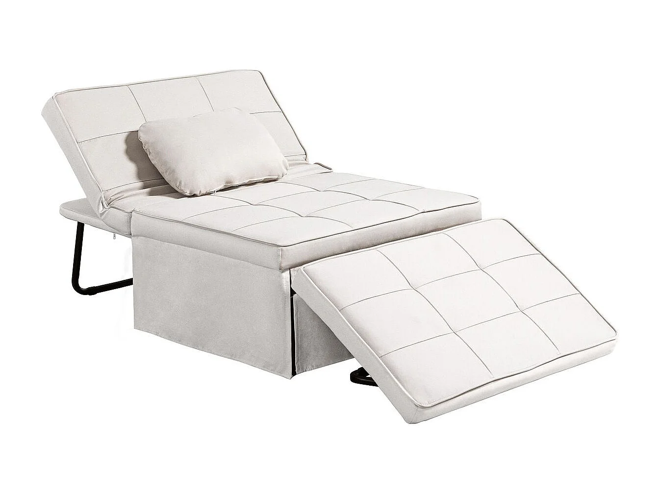 Sillón cama Jaspe Homcom respaldo 5 posiciones con reposapiés crema 78X95X179 cm