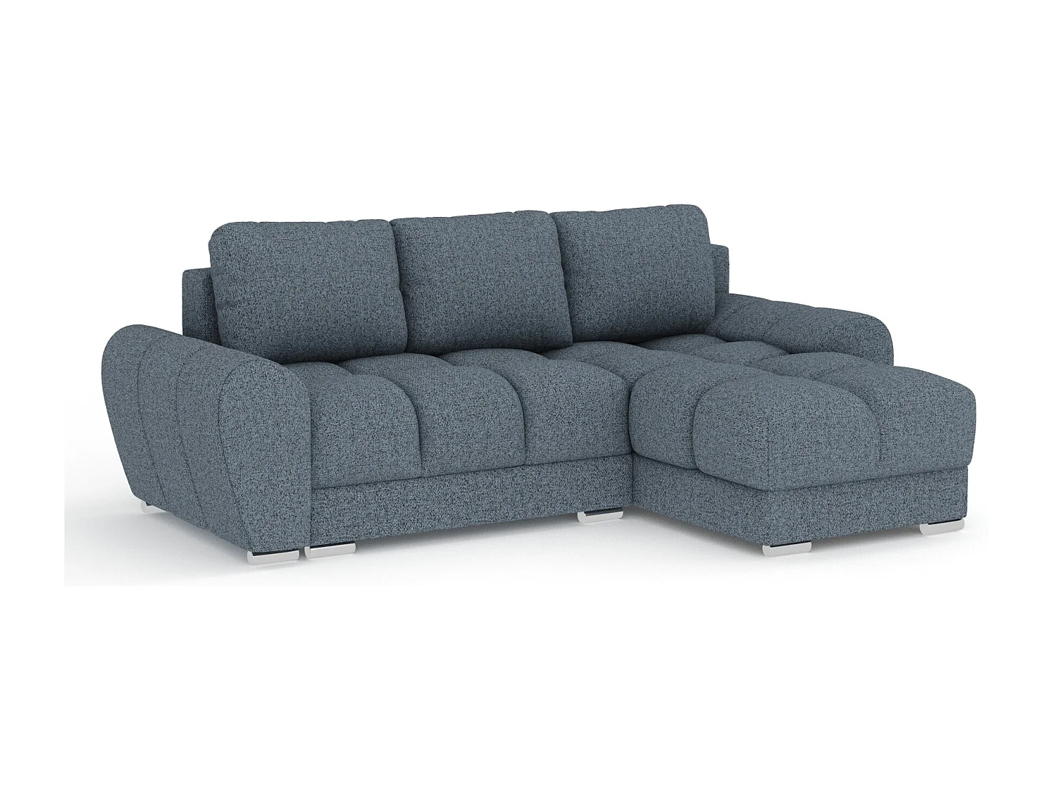 Canapé d'angle en toile tissée Peebles - 4 places - bleu foncé