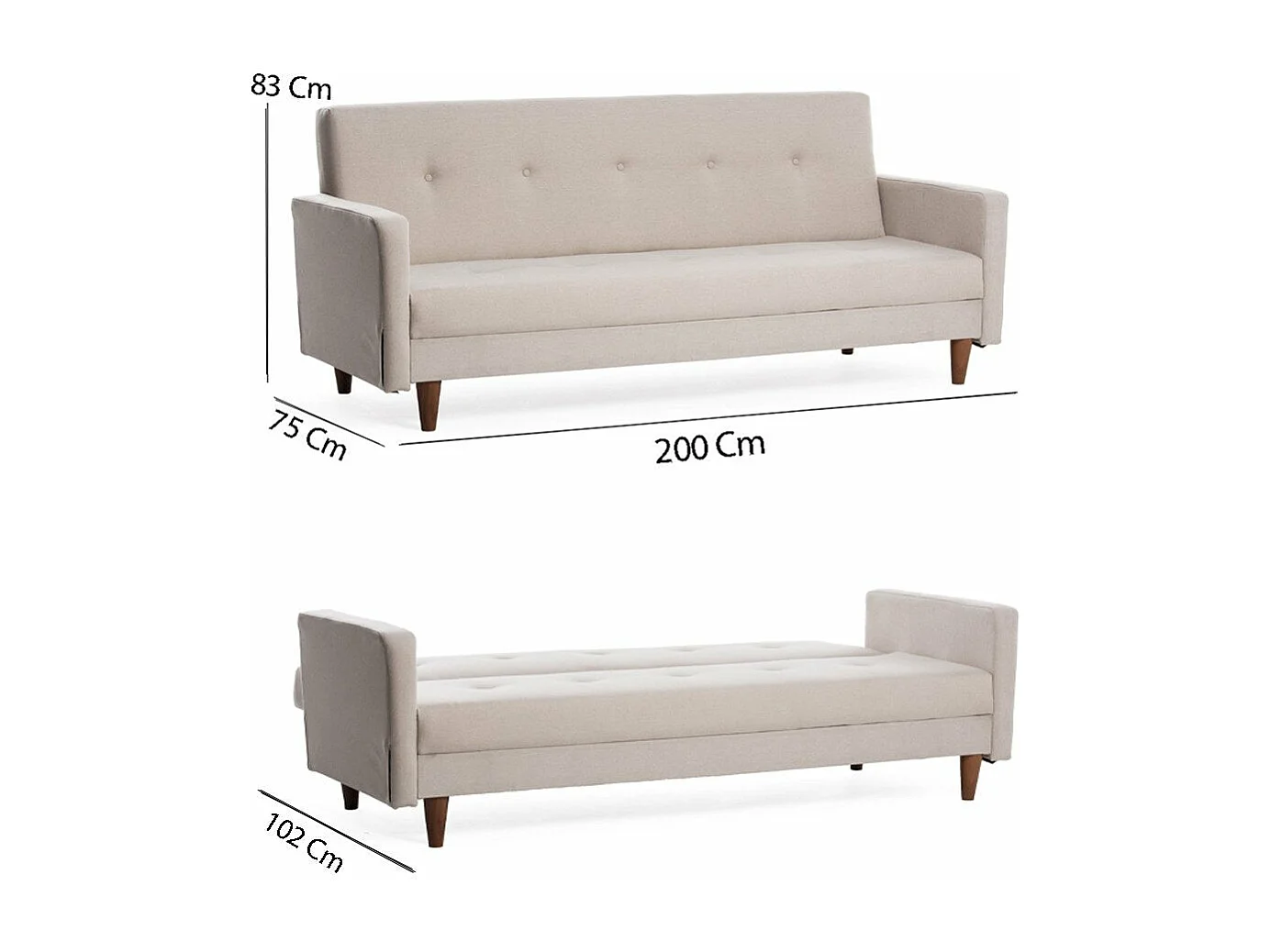 Sofá-cama Altadena 298, 83x200x75cm